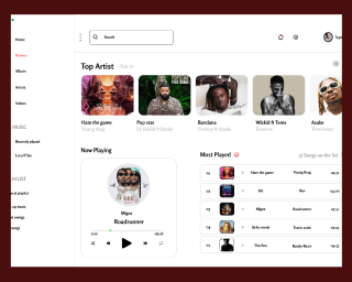 A Music player Dashboard